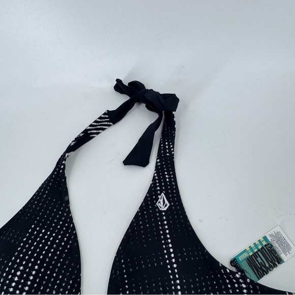 NWT Volcom Black and White Reversible Striped Bikini with Bow Accents - Picture 8 of 11